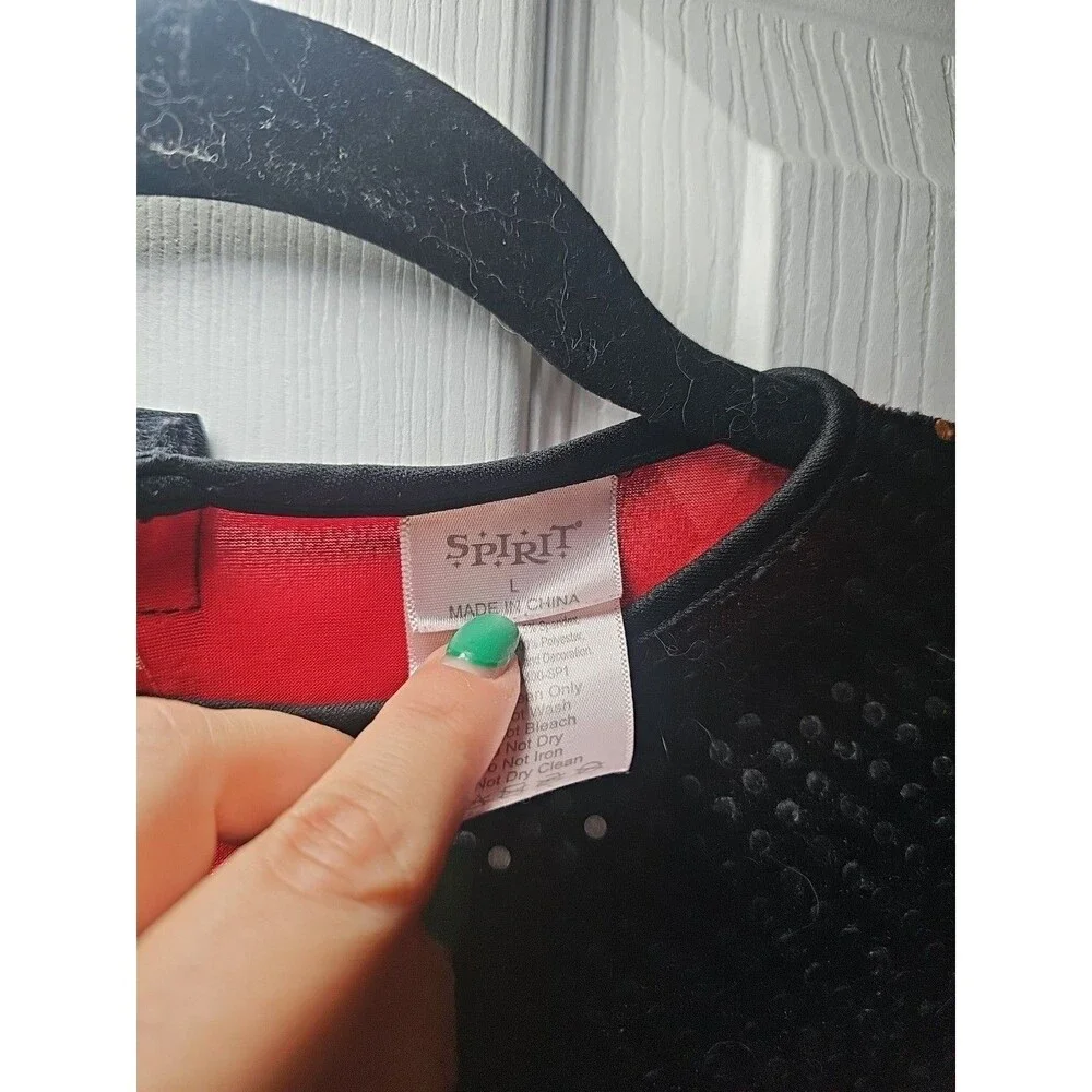 Black Red Clown Halloween Girls Large Costume Spirit - Picture 5 of 8